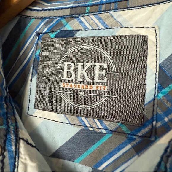 Buckle BKE Men's XL Blue Plaid Long Sleeve Pearl Snap-Up Shirt Casual Cotton - Picture 5 of 12